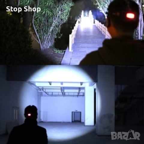 Челник Фенер с 5 светодиода, 30W, 8000 лумена, С включен ZOOM и батерии, снимка 4 - Къмпинг осветление - 40182339