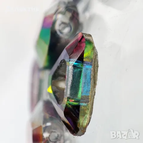 Стъклен свещник с мозайка от галванизирани мъниста, снимка 12 - Други - 49779548