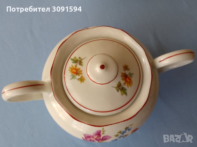  Стар Порцеланов чайник и захарница за чай , снимка 12 - Антикварни и старинни предмети - 41417845
