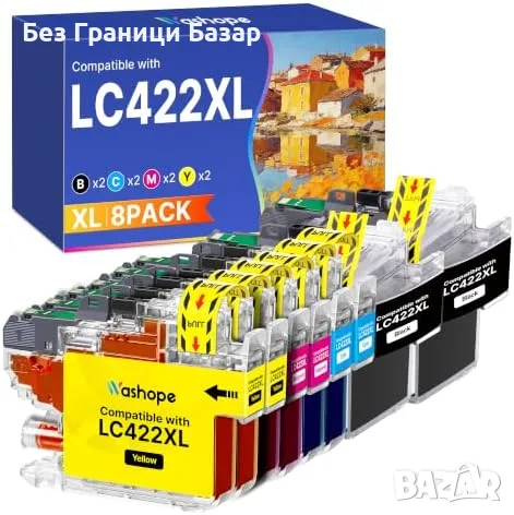 Нови Brother LC422XL съвместими мастилници 8 броя MFC-J5340DW J6540DW принтер тонер мастило печат