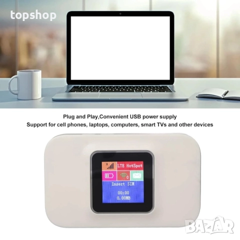 Нов джобен 4G WiFi рутер E5783 Евро версия  300 Mbit/s Plug and Play Стандартна SIM карта Джобен ..., снимка 3 - Рутери - 51595277