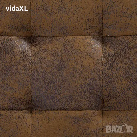 vidaXL Табуретка ракла, 87,5 см, кафява, изкуствен велур, снимка 4 - Ракли - 56146475