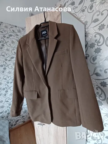Сако ZARA XS тютюн, снимка 7 - Сака - 55951424