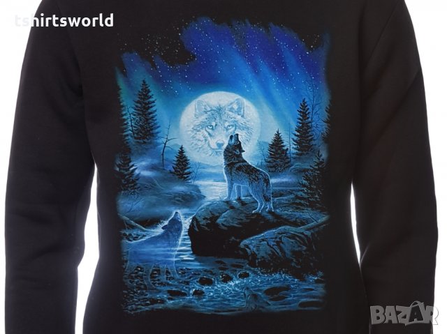 Нов детски суичър с дигитален печат Вълк, пълнолуние, Серия вълци, снимка 6 - Детски анцузи и суичери - 34524300