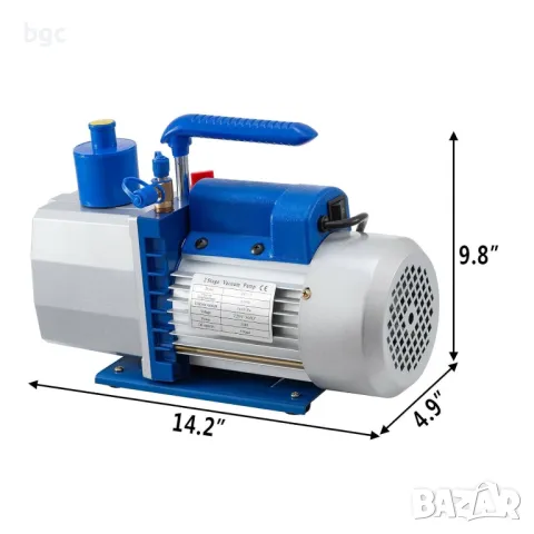 Нова ДвуКамерна 2-Стъпкова Вакуумна помпа с капацитет 13.6 м3/час 1к.с хладилен HVAC вакуумна помпа, снимка 4 - Други машини и части - 48266294