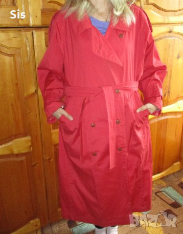 Дамски червен шлифер М, L, снимка 5 - Шлифери - 40068582