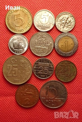 Монети от различни странни  11 бр.