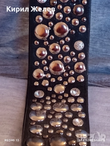 Фешън модел дамски кожен колан с капси много красив 24299, снимка 3 - Колани - 51859328