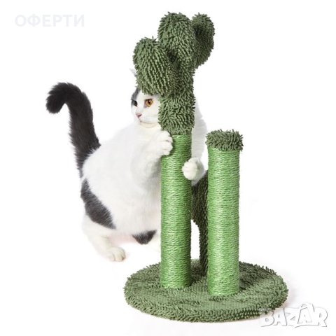  Зелен кактус площадка с висяща играчка 52см, снимка 1 - Други животни - 44201929