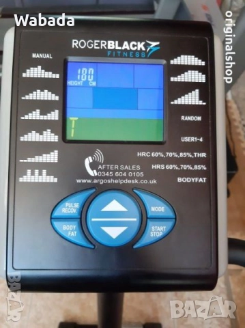 Запазен велоергометър Roger Black стационарен велосипед с дигитален дисплей и захранващ адаптер, снимка 5 - Фитнес уреди - 52580594