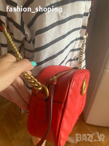 Дамска чанта Gucci (Marmont MATELASSÉ small Shoulder bag, снимка 2 - Чанти - 41450363