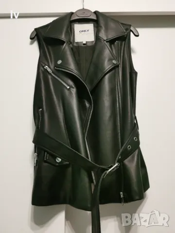 Уникален дамски кожен елек Only