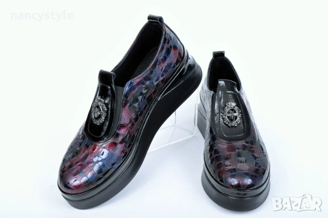NEW! Ефектни дамски обувки Естествена кожа - Лак - Два цвята, снимка 7 - Дамски ежедневни обувки - 51719499