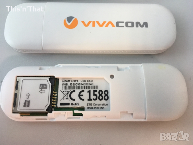 3G Донгъли на Vivacom USB Stick, снимка 2 - Мрежови адаптери - 36378690