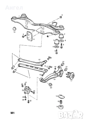 Тампони заден мост Opel Vectra B, снимка 2 - Части - 52059740