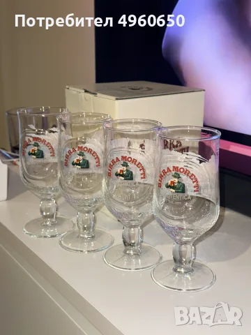 Комплект чаши/чаши за бира Birra Moretti (4 бр.), снимка 2 - Чаши - 56236495