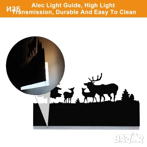  Led стенна лампа c метално акрилно стенно осветление, светещо нагоре и над, снимка 4 - Лампи за стена - 48722851