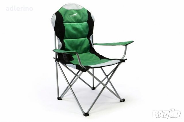 Рибарски стол, сгъваем стол, пикник стол, къмпинг стол, зелено - 130 кг