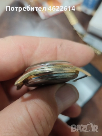 ПОЗЛАТЕН ШВЕЙЦАРСКИ ЧАСОВНИК ХРОНОГРАФ - B. W. C. 17 КАМЪКА , снимка 2 - Мъжки - 53657422