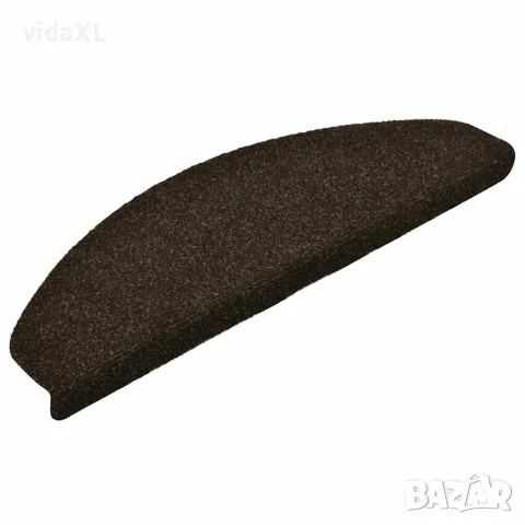 vidaXL Изтривалки за стълби, самозалепващи се, 30 бр., 65x21x4 см, тъмнокафяви, полукръгли, големи, снимка 3 - Изтривалки - 56147164