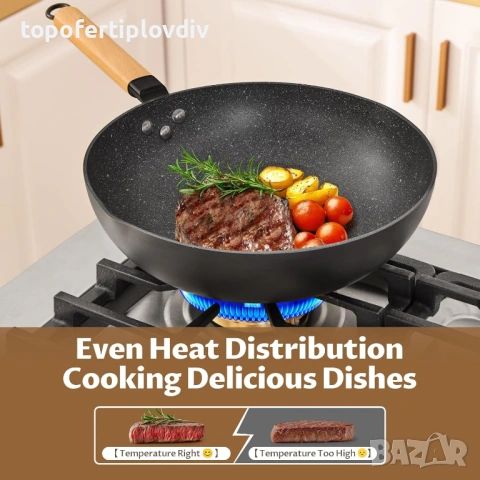Тиган BEZIA Wok Non Stick, снимка 8 - Съдове за готвене - 53654347