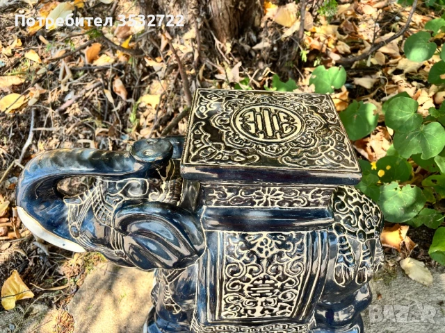 Керамичен слон поставка, снимка 7 - Статуетки - 51081880