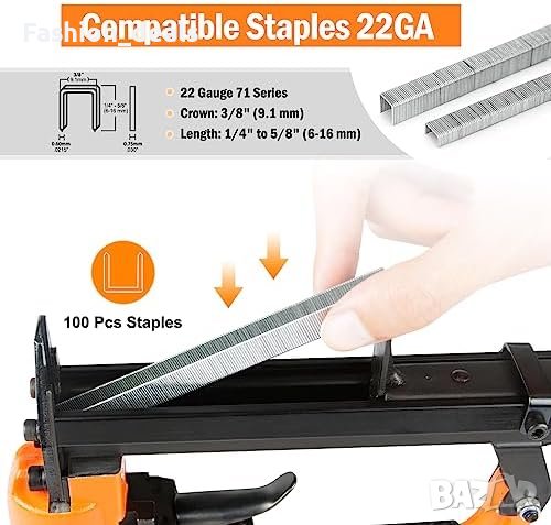 Нов Пневматичен пистолет за телбод за тапицерия Дървообработване Строителство, снимка 2 - Други стоки за дома - 41719509