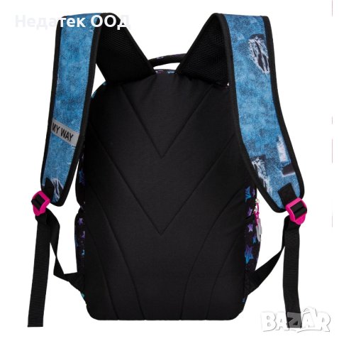 Ученическа раница с колелца, Звезди/ сърце, 36x16x46 см, Черна, снимка 3 - Раници - 42089712