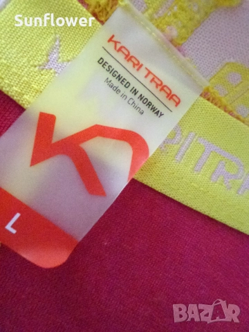 Розов мерино клинов Kari Traa от 100% мериносова вълна, размер L  , снимка 6 - Клинове - 52178144