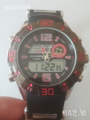 Масивен часовник QUAMER. Ana-digi. Dual time. Мъжки часовник. , снимка 1 - Мъжки - 41183103