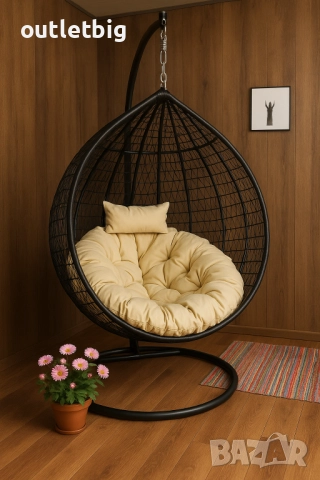 Градинска висяща люлка тип гнездо,яйце–Промоция!, снимка 6 - Градински мебели, декорация  - 52301893