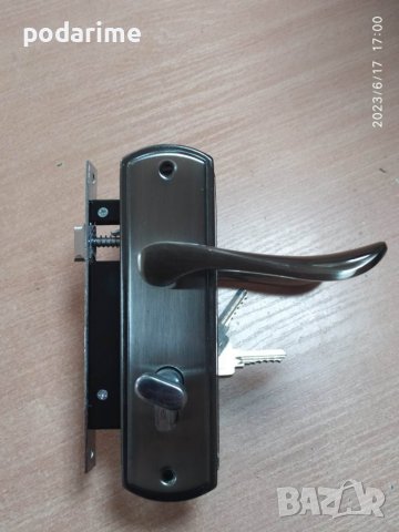 Комплект за китайска врата, междуцентрие 58 мм - брава, дръжки, патрон, снимка 4 - Входни врати - 41227510