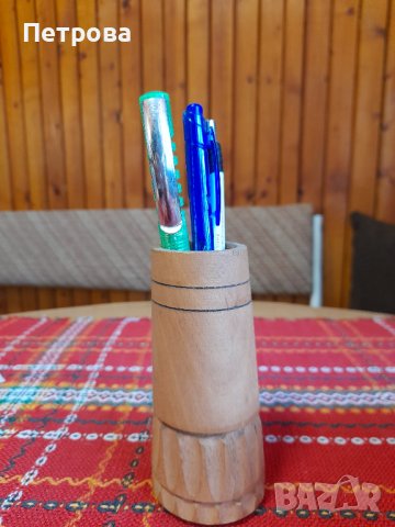 Дървен моливник от времето на соца , снимка 1 - Ученически пособия, канцеларски материали - 40667298