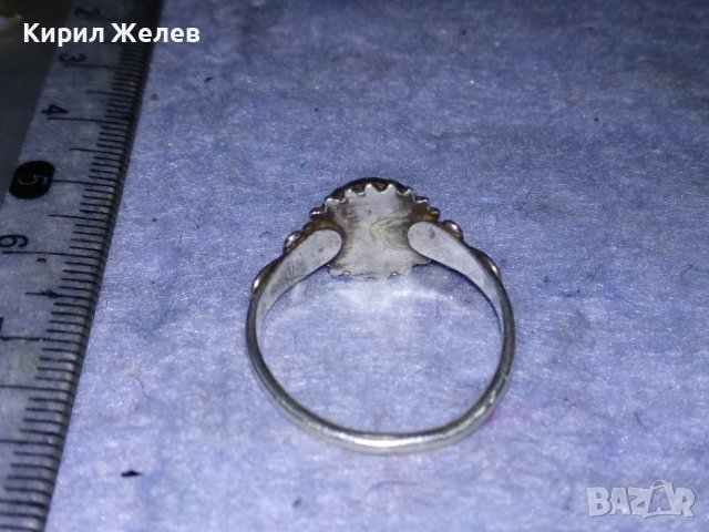 СТАРИНЕН СКЪПОЦЕНЕН СРЕБРЕН АР НУВО ПРЪСТЕН ВИСОКА ПРОБА СРЕБРО с РЪЧНО ШЛИФОВАН ЛУНЕН КАМЪК 38285, снимка 9 - Антикварни и старинни предмети - 40920500