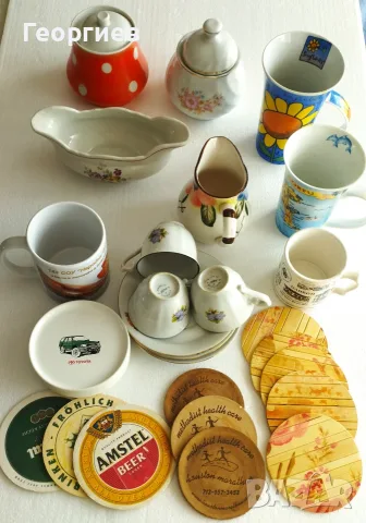 Чаши за чай,кафе, чинии, захарници,каничка,поставки