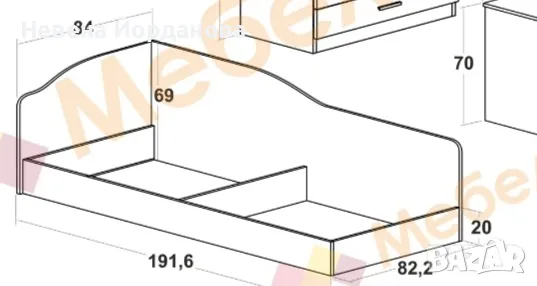 Ново легло бял гланц, снимка 3 - Спални и легла - 50332246