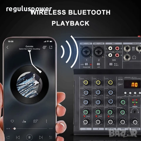 Смесителен пулт 4 канален RP-F4 A, Bluetooth,USB Player, DJ Mixer, EQ 2 Band , снимка 17 - Аудиосистеми - 51151586