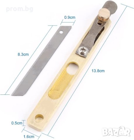 макетен нож с дистанционер за кожа, кожарски, сарашки, резец, снимка 6 - Други инструменти - 29462785