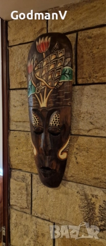 🌿 Три декоративни ръчно издълбани дървени маски – 48 см | Костенурка • Делфини • Бухал 🌿, снимка 2 - Декорация за дома - 52627985