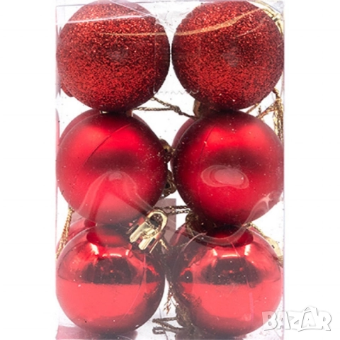 Комплект от 6 коледни топки за елха