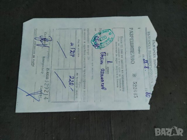 Продавам Разрешително БНБ износ на валута ГДР