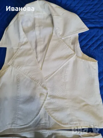 Бял панталон с елек , снимка 3 - Панталони - 50244894