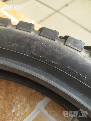 Две Мотоциклетни гуми Bridgestone 90 100 19. и 120 70 18., снимка 3 - Гуми и джанти - 53691019