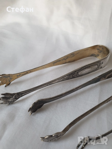 Посребрени щипки, снимка 2 - Антикварни и старинни предмети - 52488358