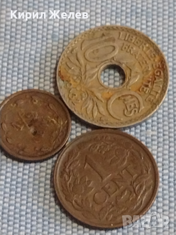 Три монети 10 сантима 1932г. Франция / две монети Недерландия за КОЛЕКЦИЯ ДЕКОРАЦИЯ 31772