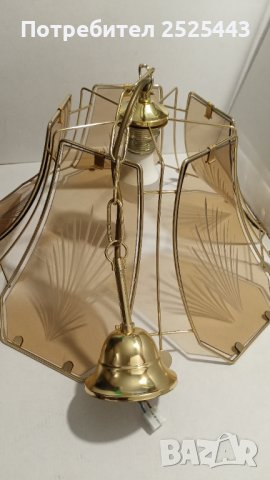 Абажур (Полилей) метален с 5 стъкла и Нова LED крушка Е27 9W 4000K