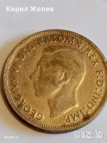 Сребърна монета 2 шилинга 1947г. Австралия Крал Джордж шести 46902, снимка 6 - Нумизматика и бонистика - 53782293