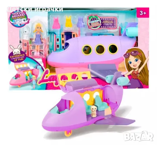 Детски Самолет с Кукла Барби, дрехи и домашен любимец, комплект , снимка 3 - Кукли - 49177748