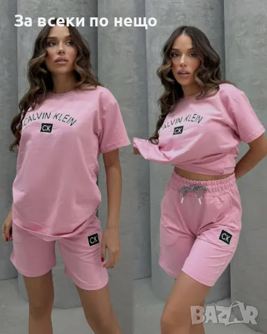 Calvin Klein Дамски Летен Комплект Тениска И Къси Панталонки👚🩳Дамски Къс Екип Код A599, снимка 3 - Спортни екипи - 50372043