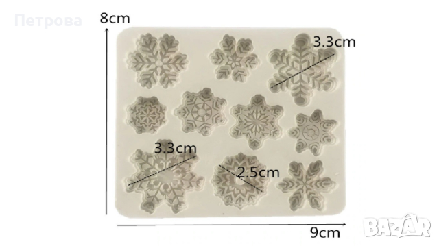 Силиконов молд – снежинки 2, снимка 2 - Форми - 44529171
